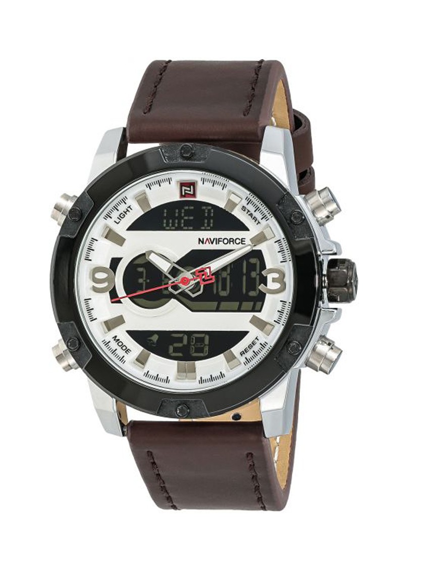 Naviforce Casual Watch For Men - Analog Genuine Leather Band, NF9097