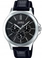 Casio Standart Men's Black Dial Leather Band Watch - MTP-V300L